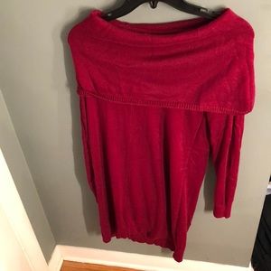 Express red sweater dress with pullover neck